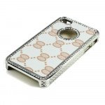 Wholesale iPhone 4 4S  Designer Diamond Chrome Case (Orange)